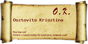Osztovits Krisztina névjegykártya